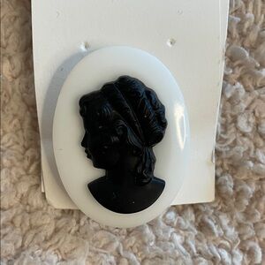 Black and White Cameo Brooch
